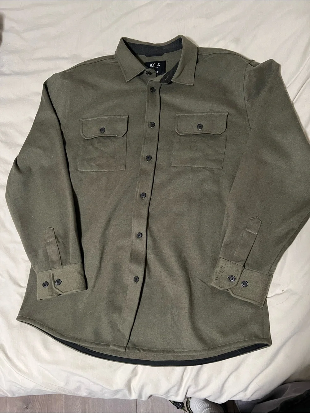 BYLT Premium Basics Coastal Overshirt Olive Green XL